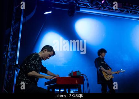 the Icelandic indietronic band mùm perform live in Turin, Italy at the Hiroshima monamour venue Stock Photo