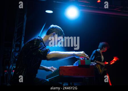 the Icelandic indietronic band mùm perform live in Turin, Italy at the Hiroshima monamour venue Stock Photo