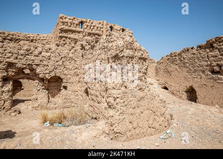 Abandoned mud village of Tanuf, Oman Stock Photo