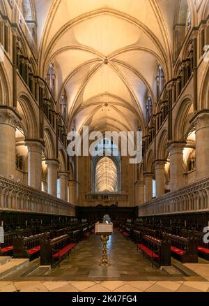 Canterbury, United Kingdom - 10 September, 2022: view of the Quire inside the historic Canterbury Cathedral Stock Photo