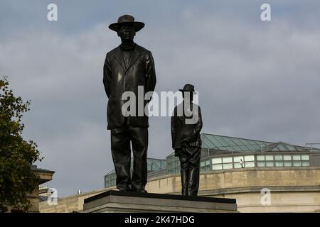 London, UK. 28th Sep, 2022. 'Antelope' by Samson Kambalu on Trafalgar Square's Fourth Plinth in central London. Credit: SOPA Images Limited/Alamy Live News Stock Photo