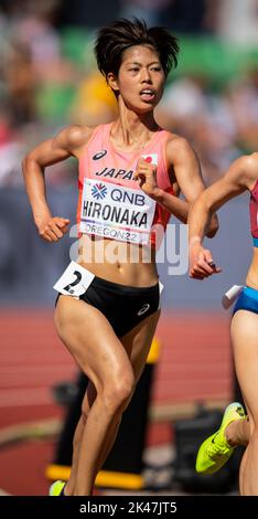 Ririka Hironaka of Japan competing in the women’s 5000m heats at the World Athletics Championships, Hayward Field, Eugene, Oregon USA on the 20th July Stock Photo