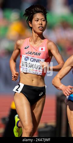 Ririka Hironaka of Japan competing in the women’s 5000m heats at the World Athletics Championships, Hayward Field, Eugene, Oregon USA on the 20th July Stock Photo