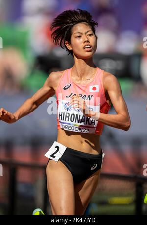 Ririka Hironaka of Japan competing in the women’s 5000m heats at the World Athletics Championships, Hayward Field, Eugene, Oregon USA on the 20th July Stock Photo