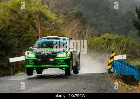 Auckland, New Zealand. 01st Oct, 2022. 24 BATES Harry (aus), McCARTHY John (aus), Skoda Fabia Evo, action during the Rally New Zealand 2022, 11th round of the 2022 WRC World Rally Car Championship, from September 29 to October 2, 2022 at Auckland, New Zealand - Photo Nikos Katikis / DPPI Credit: DPPI Media/Alamy Live News Stock Photo