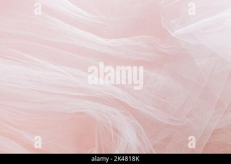 Pink abstract background, light tulle fabric texture Stock Photo