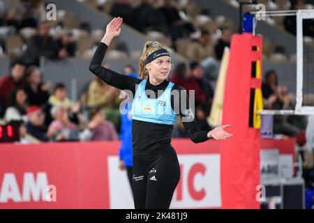 Paris, France. 30th Sep, 2022. Lezana Placette during the volleyball Beach Pro Tour Elite 16, at Roland-Garros stadium, in Paris, France on September 30, 2022. Credit: Victor Joly/Alamy Live News Stock Photo