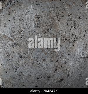 scratched and dirty metal plate, old distressed gray color surface, background texture Stock Photo