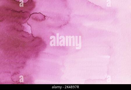 Watercolor burgundy and white gradient background. Crimson stains on paper, hand painted texture Stock Photo