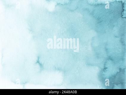 Watercolor pastel green gradient background texture, hand painted. Aquarelle light emerald ombre backdrop, stains on paper. Artistic painting wallpape Stock Photo