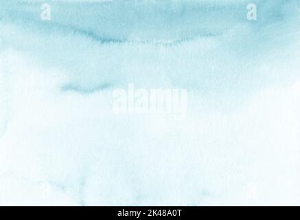 Watercolor pastel sea green ombre background texture, hand painted. Stock Photo