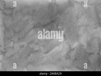 Abstract calm gray watercolor background texture, hand painted. Artistic black and white backdrop, stains on paper. Aquarelle monochrome painting wall Stock Photo