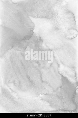 Abstract calm gray watercolor background texture, hand painted. Artistic black and white backdrop, stains on paper. Stock Photo