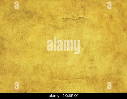 Watercolor gold color background painting, antique texture. Watercolour old yellow backdrop. Hand painted artistic overlay. Stock Photo