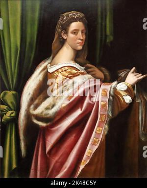 Portrait of a Lady by Italian High Renaissance painter Sebastiano del Piombo at the National Gallery, London, UK Stock Photo