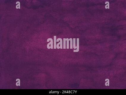 Watercolor dark purple color background texture painting. Old watercolour deep crimson backdrop. Grunge overlay. Stock Photo