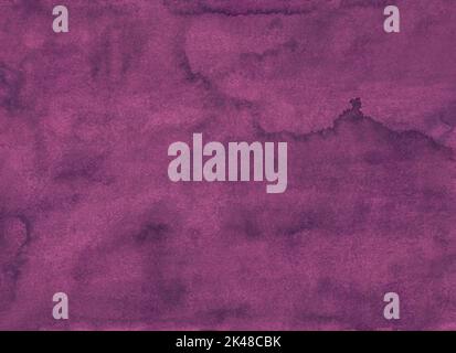 Watercolor vintage purple background texture. Radiant orchid color hand painted aquarelle old backdrop. Stains on paper purple-pink painting. Stock Photo