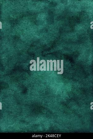 Watercolor deep emerald background texture. Aquarelle abstract dark sea ...