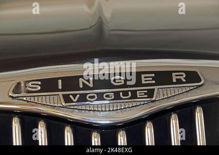 Singer Junior Radiator Chrome radiator grille and badge of a 1960s Riley One Point Five Stock ...