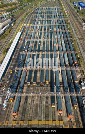 Tyseley, Birmingham, UK. October 1st 2022 - Unused and parked West Midlands Railway trains at the Tyseley train maintenance depot in Birmingham as rail workers take part in continued strike action. Pic by Credit: Scott CM/Alamy Live News Stock Photo