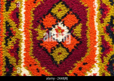 Retro carpet texture with hand-made geometric pattern Stock Photo