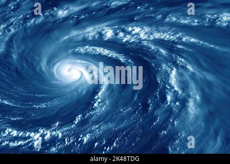 top view of the Ian American hurricane in Florida seen from the satellite. Climate change has triggered natural disasters in the states of United Stock Photo