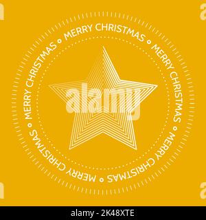 Merry Christmas star stamp. Flat vector illustration Stock Vector