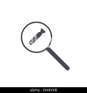 Rocket drop location icon. Potential danger icon Stock Vector