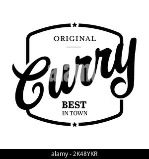 Original Curry vintage sign letering Stock Vector