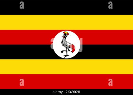 Vector Flag of Uganda in Original Colors Stock Vector