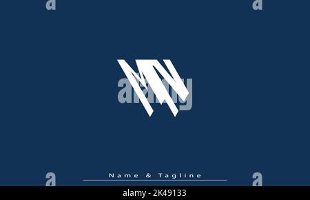Alphabet letters Initials Monogram logo MN , NM Stock Vector