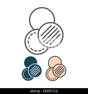 Cotton pad icon set. linear style sign for mobile concept and web design. Round Cotton Pads vector icon. Symbol, logo illustration. Vector graphics Stock Vector