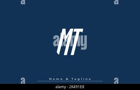 Alphabet letters Initials Monogram logo MT , TM Stock Vector