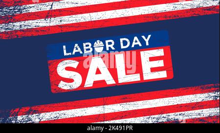 Labor Day Sale Background with grunge texture Design. Suitable to use on labor day events. Stock Vector