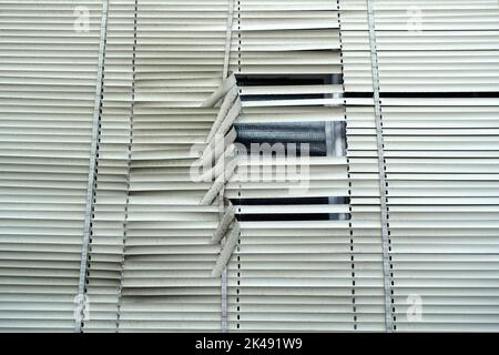 Blinds damaged after storm, Berlin, Germany Stock Photo