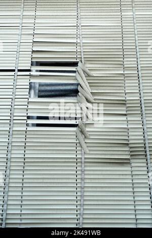 Blinds damaged after storm, Berlin, Germany Stock Photo