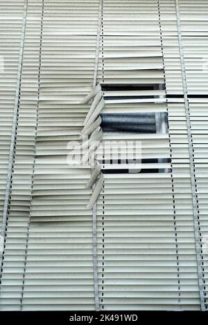 Blinds damaged after storm, Berlin, Germany Stock Photo