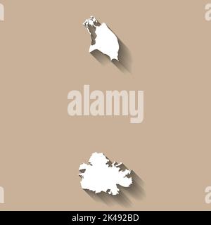 Antigua and Barbuda vector country map silhouette Stock Vector