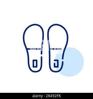 Pair of hotel slippers. Pixel perfect, editable stroke line icon Stock Vector