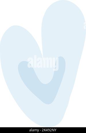 Abstract heart element hand drawn symbol of love icon for romantic trendy doodle art for decoration element in a flat color illustration Stock Vector