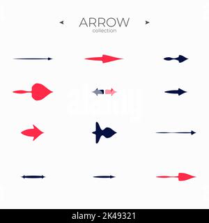 Line Arrow icon set. Universal Arrow icon. Arrow basic UI elements. To use in web and mobile UI. Vector illustration Stock Vector