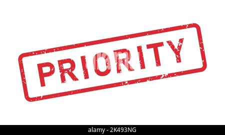 Grunge Priority word rubber stamp. Priority red sign sticker set. Grunge vintage square label. Vector illustration isolated on white background Stock Vector