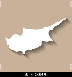 Cyprus vector country map silhouette Stock Vector