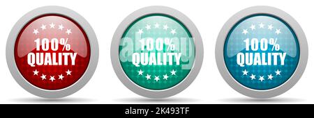 Quality vector icon set, glossy web buttons collection Stock Vector