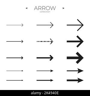 Premium set of arrow. Universal Arrow icon. Trendy style. To use in web and mobile UI. Editable vector stroke Stock Vector