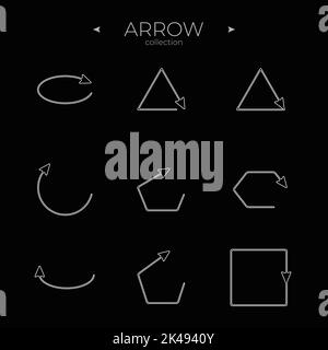 Line Arrow icon set. Universal Arrow icon. Arrow basic UI elements. For Web Graphics. Vector Stock Vector