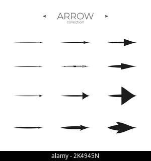 Premium set of arrow line. Smooth arrow symbol collection. Trendy line style. Web symbols for web sites. Vector illustration Stock Vector