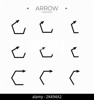 Premium set of arrow line. Smooth Arrow icons set. Trendy line style. Web symbols for web sites. Vector illustration Stock Vector