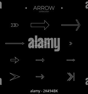 Premium set of arrow line. Line icons collection. Arrow basic UI elements. For Web Graphics. Vector Stock Vector