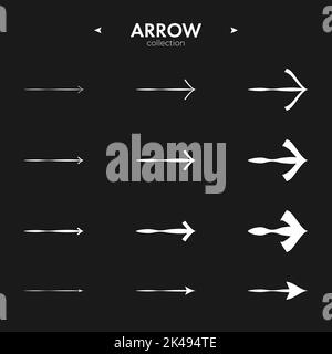 Simple set of arrow icons. Universal Arrow icon. Modern vector symbols. Simple Minimal Pictogram. Vector illustration Stock Vector